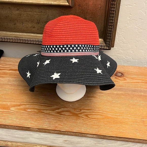 COLLECTION EIGHTEEN Red White & Blue Floppy Sun Hat - OS - Picture 4 of 8